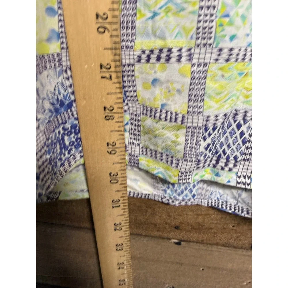 Robert Graham Modern Americana Shirt Mens 3XL Tailored Fit Patchwork Blue Green